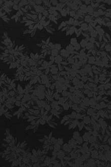 Silk Blend Metallic Cloqué Panel with Large Florals and Abstract Swirls0