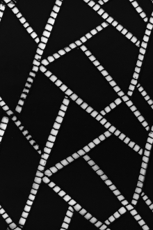 Embroidered Polyester Satin Eyelet in Black0