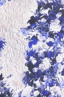 Printed Silk Organza with Floral Bouquets0