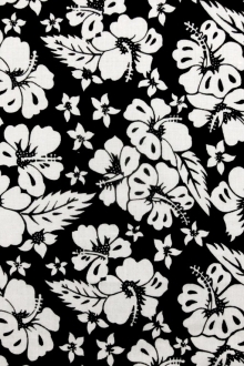 Linen Hibiscus Flower Print0