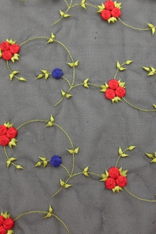 Embroidered Silk Organza0