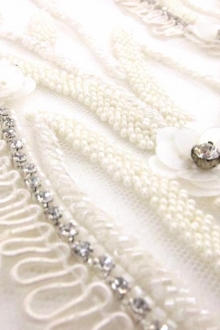 Degrade Hand Beaded  ReEmbroidered Tulle0