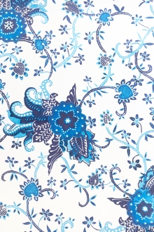 Printed Silk Chiffon with Batik Like Florals0