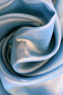 Microfiber Gold Metallic Chiffon in Tropic Blue0