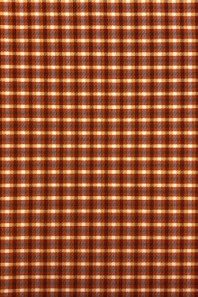 Stretch Wool Suiting Tattersall Plaid in Orange0