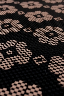 Nylon and Polyester Blend Floral Jacquard0