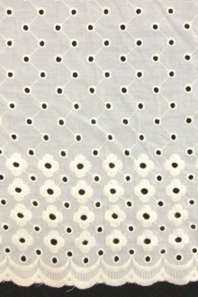 Cotton Eyelet in Ivory0