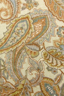 Linen Blend Upholstery Paisley Print0