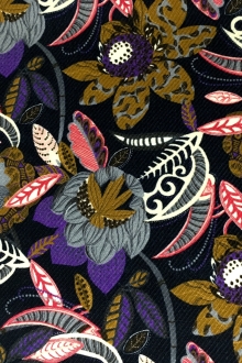 Italian Wool Twill Graphic Floral Print0