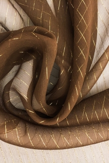 Silk Chiffon with Metallic Stripe0