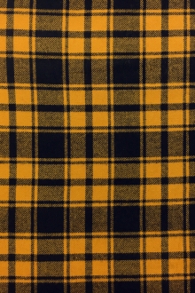 Cotton Flannel Plaid in Mustard and Navy0