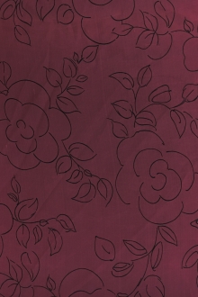 Printed Chiffon with Sketched Flowers0