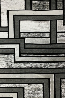 Metallic Geometric Jacquard Brocade in Silver0