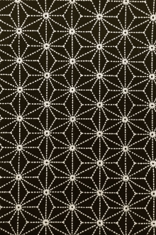 Japanese Textured Cotton Print  With Pinstripe Stars0