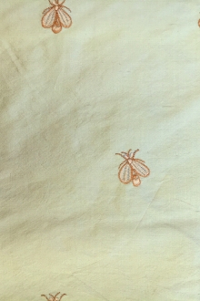 Embroidered Silk Shantung with Flies0