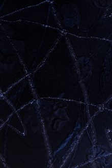 Silk Blend Metallic Organza with Abstract Lines and Floral Motifs0