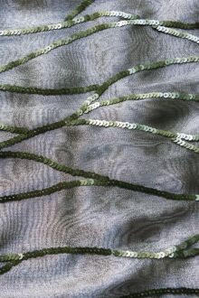 Sequins on Metallic Organza0