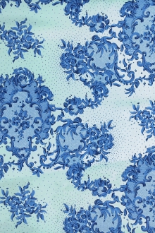 Printed Couture Silk Gazar with Doily Ornamentation Patterns0