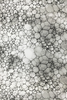 Printed Silk Gazar with Abstract Bubble Geometric Print0