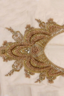 Jasmine Gold Beaded and Embroidered Silk Organza Bodice0