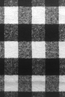 Polyester Buffalo Check in Black and White 0