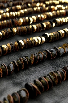 Gold Novelty Sequins on Silk Chiffon0