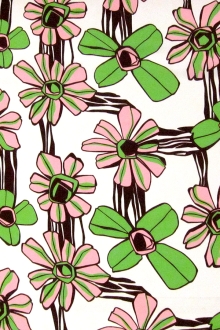 Viscose Print with Graphic Flowers0