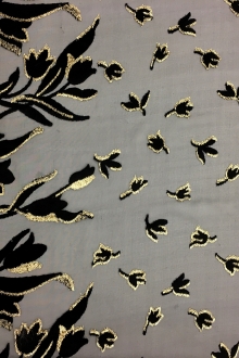 Silk Lurex Panné Burnout Velvet with Border Pattern0