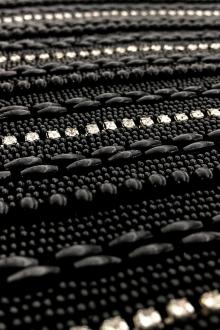 Pearls and Crystals Embroidered on Tulle0