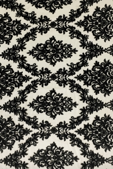 Ornate Embroidered Tulle in Black0