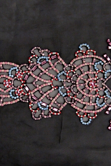 Celine Beaded Crystal Bodice on Black Silk Organza 0