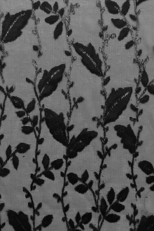 Silk Lurex Burnout Panne With Leaves Motif0