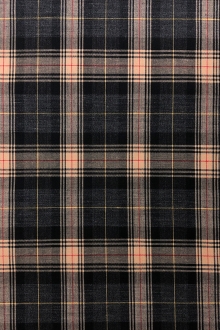 Black and Camel Brown Superfine Wool Tartan Plaid0