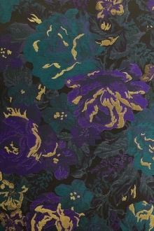Metallic Brocade with Roses and Floral Motifs0