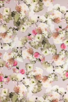 Printed Silk Gazar with Cascading Flowers0