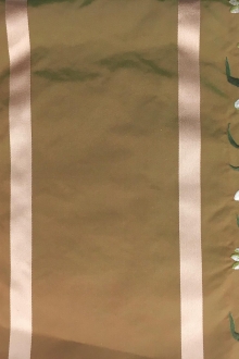 Iridescent Silk Taffeta with Satin Stripes and Embroidered Flowers0