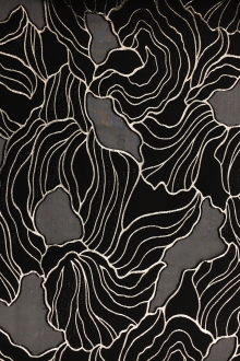 Silk and Wool Blend Metallic Fil Coupé Organza0