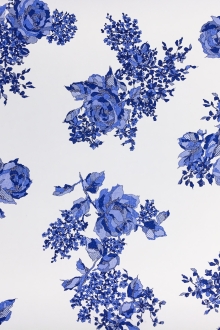 Printed Silk Couture Gazar with Roses0