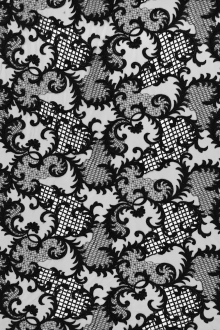 Beaded and Embroidered Tulle in Black0