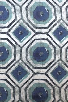 Linen Handkerchief Geometric Print 0