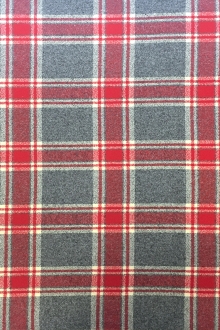 Cotton Mammoth Flannel Plaid in Grey and Red0