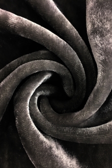 Silk and Rayon Velvet in Charcoal0