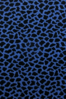 Cotton Blend Knit With Animal Print in Cobalt0