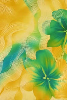 Printed Silk Charmeuse with Swirls and Large Flowers0