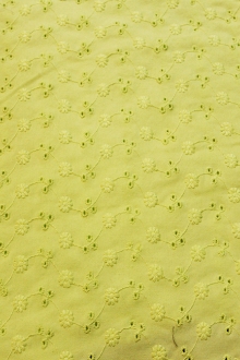 Cotton Lycra Embroidery Eyelet in Chartreuse1