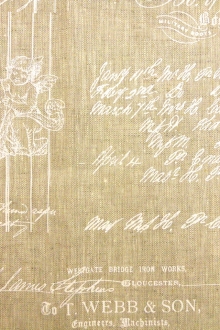Linen Upholstery Angel Script Print0
