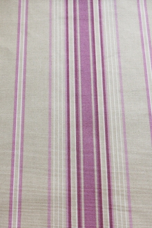 Cotton Canvas Stripe In Oatmeal And Lilac0