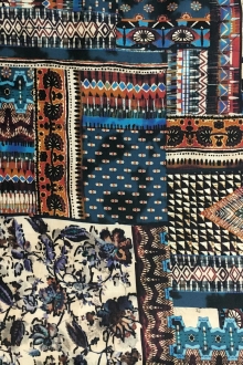 Printed Viscose with Mixed Tiled Patterns0