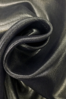 Microfiber Silver Metallic Chiffon in Navy0