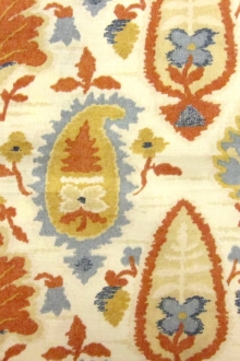 Cotton and Linen Blend Print0